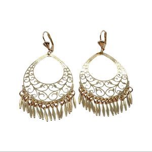 18k Gold Filled Light Chandelier Dangling Earrings 
2.65 inches long